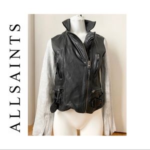 All Saints leather MOTO jacket.